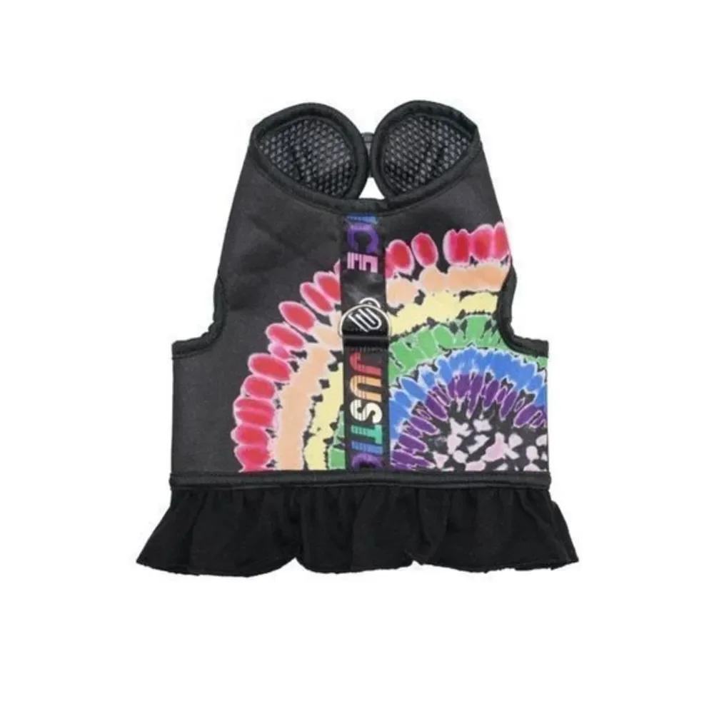 JUSTICE Rainbow‎ Print Pet Harness Small Black
